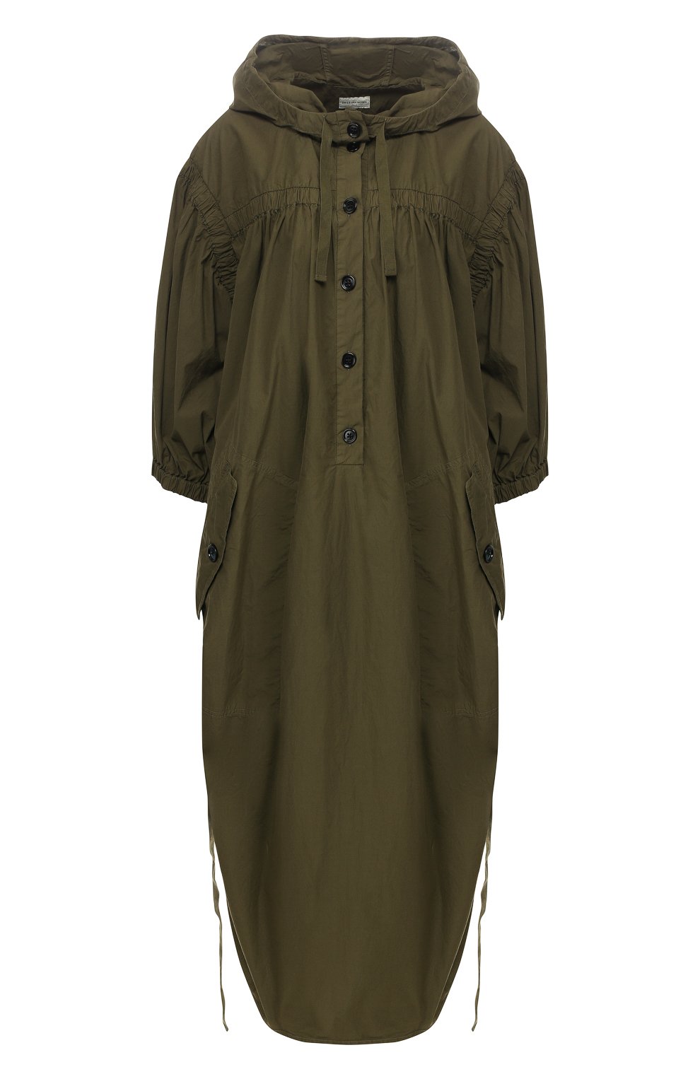 Хлопковое платье DRIES VAN NOTEN хаки цвета по цене 58300 руб., арт. 201-31082-9030, фото 1 Хлопковое платье DRIES VAN NOTEN, арт. 201-31082-9030, фото 1