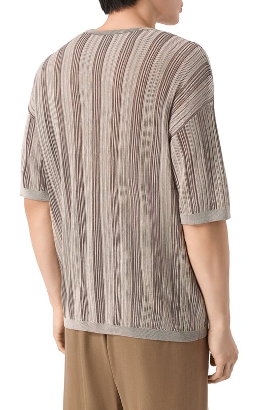 Джемпер из лиоцелла и хлопка Emporio Armani EM004407/AF23431 Коричневый  EM004407/AF23431 Фото 4