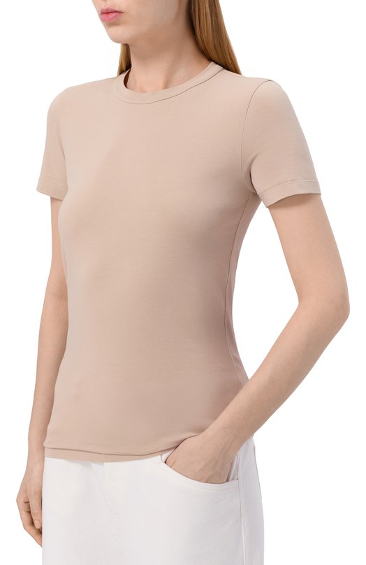 Хлопковая футболка Brunello Cucinelli M0T18B0170 Бежевый  M0T18B0170 Фото 3