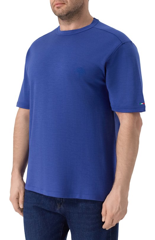 Шерстяная футболка Stefano Ricci MNH5304610/WPA02T Синий  MNH5304610/WPA02T Фото 3