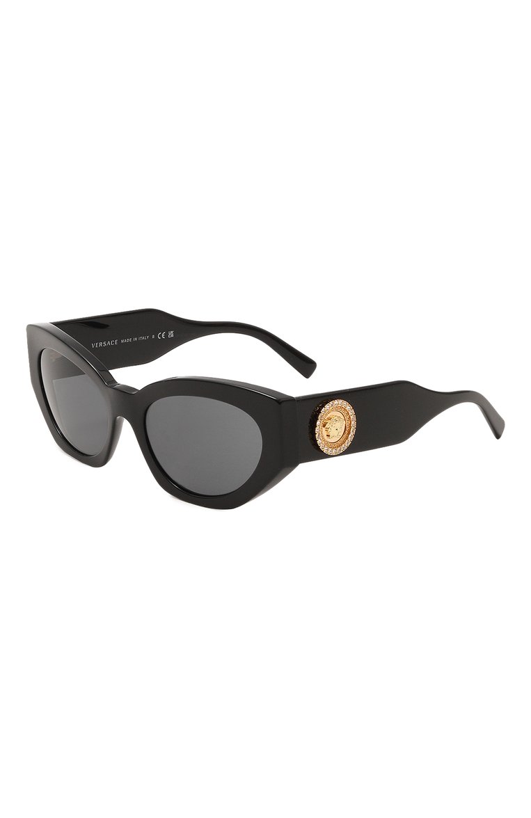 Женские солнцезащитные очки VERSACE черного цвета, арт. 4376B-GB1/87 | Фо�то 1 (Тип очков: С/з; Материал: Пластик; Нос: Не проставлено; Региональные ограничения белый список (Axapta Mercury): Не проставлено; Оптика Гендер: оптика-женское; Очки форма: Cat-eye)
