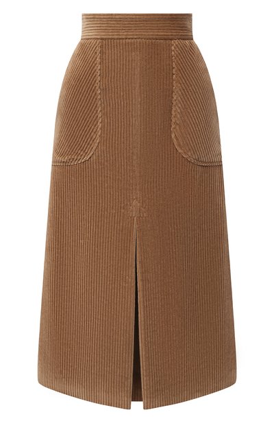 Вельветовая юбка DOLCE & GABBANA светло-коричневого цвета по цене 97500 руб., арт. F4BX3T/FUWC5, фото 1 Вельветовая юбка DOLCE & GABBANA, арт. F4BX3T/FUWC5, фото 1
