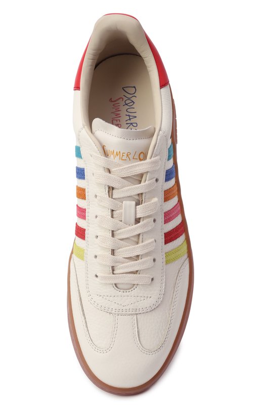 Кожаные кеды Boxer Dsquared2 SNM0439 Кремовый  SNM0439 Фото 6