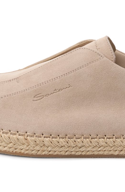 Замшевые эспадрильи Cleanic Santoni MBCG22091PBTTAYX Бежевый  MBCG22091PBTTAYX Фото 7