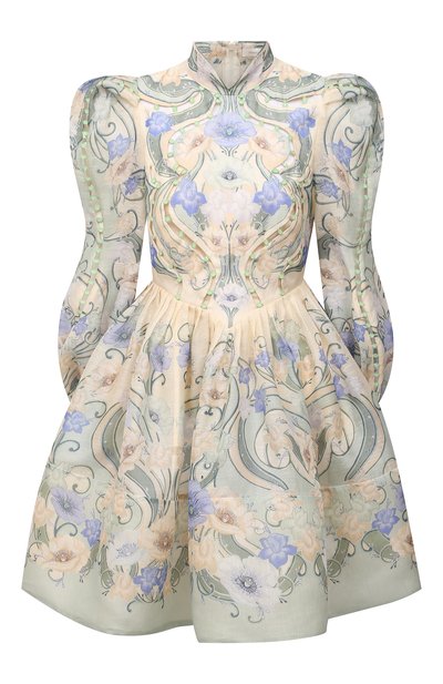 Платье изо льна и шелка ZIMMERMANN светло-зеленого цвета по цене 231500 руб., арт. 1891DRHY, фото 1 Платье изо льна и шелка ZIMMERMANN, арт. 1891DRHY, фото 1