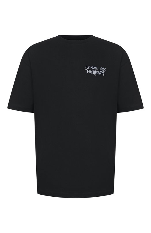 Хлопковая футболка Comme des Fuckdown CFABM01939 Чёрный CFABM01939