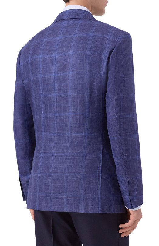 Пиджак из кашемира и шелка Kiton UG81K0640E11 Синий  UG81K0640E11 Фото 5