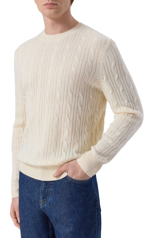 Джемпер из шерсти и кашемира BOSS 50549975 Кремовый  50549975 Фото 3