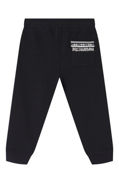 Детские хлопковые джоггеры DOLCE & GABBANA темно-синего цвета, арт. L1JPKL/G70LL | Фото 2 (Нос: Не проставлено; Материал сплава: Проставлено; Кросс-КТ НВ: Джоггеры; Материал внешний: Хлопок; Ростовка одежда: 3 мес | 62 см, 12 мес | 80 см, 18 мес | 86 см, 24 мес | 92 см, 9 мес | 74 см, 6 мес | 68 см)