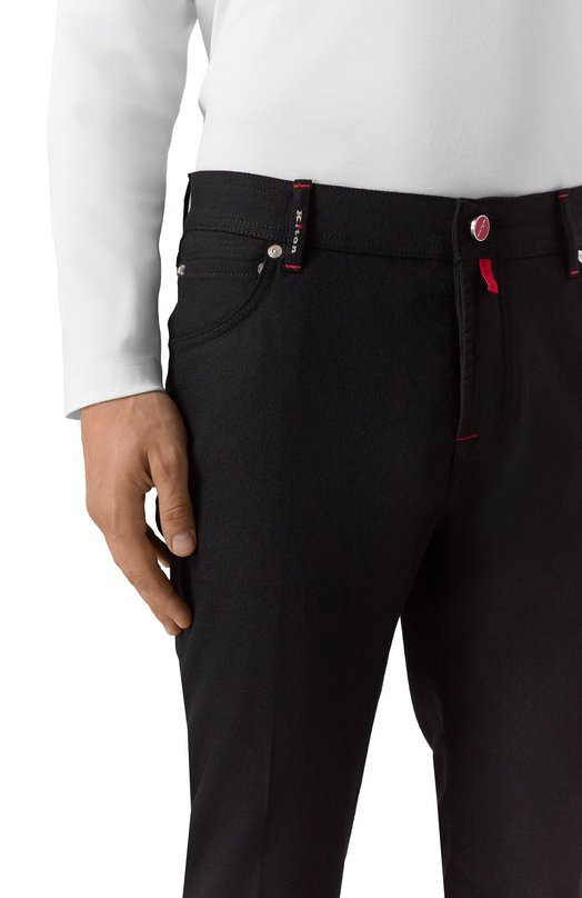 Шерстяные брюки Kiton UPNJSK0124G08 Чёрный  UPNJSK0124G08 Фото 5