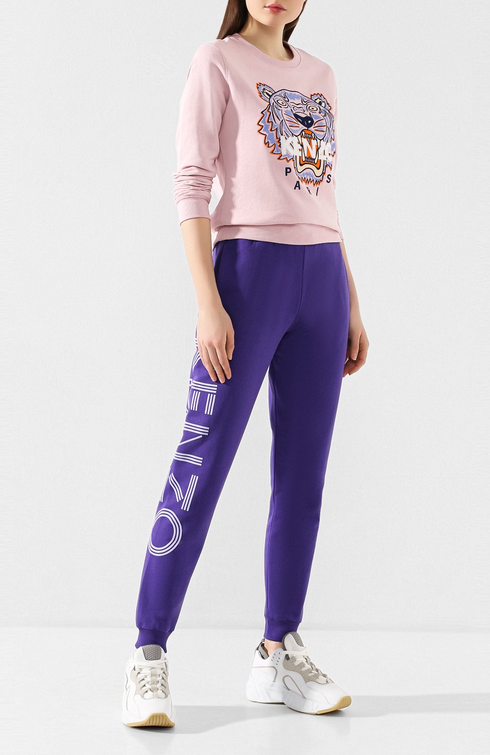 Хлопковые джоггеры KENZO фиолетового цвета по цене 18100 руб., арт. F952PA722952, фото 2 Хлопковые джоггеры KENZO, арт. F952PA722952, фото 2