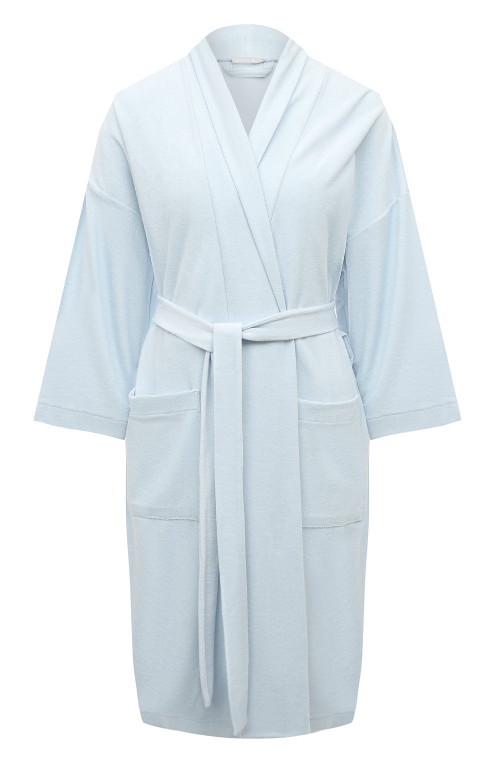 Хлопковый халат HANRO голубого цвета по цене 24610 руб., арт. 077750., фото 1 Хлопковый халат HANRO, арт. 077750., фото 1