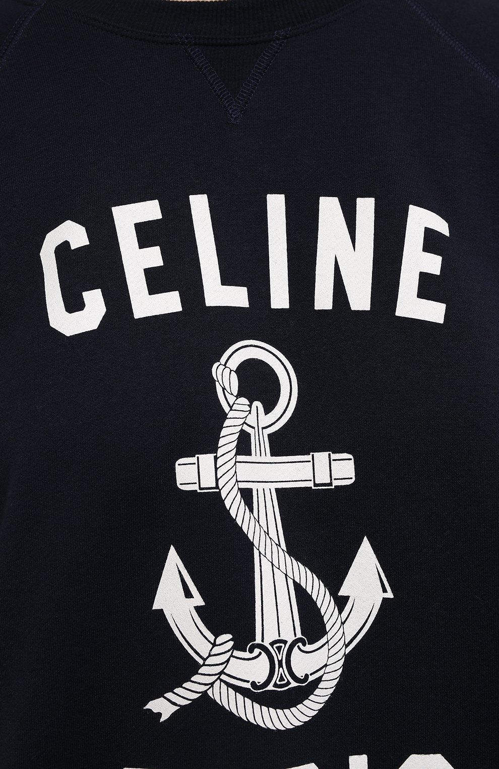 Хлопковый свитшот CELINE темно-синего цвета по цене 81800 руб., арт. 2Y244450I, фото 5 Хлопковый свитшот CELINE, арт. 2Y244450I, фото 5