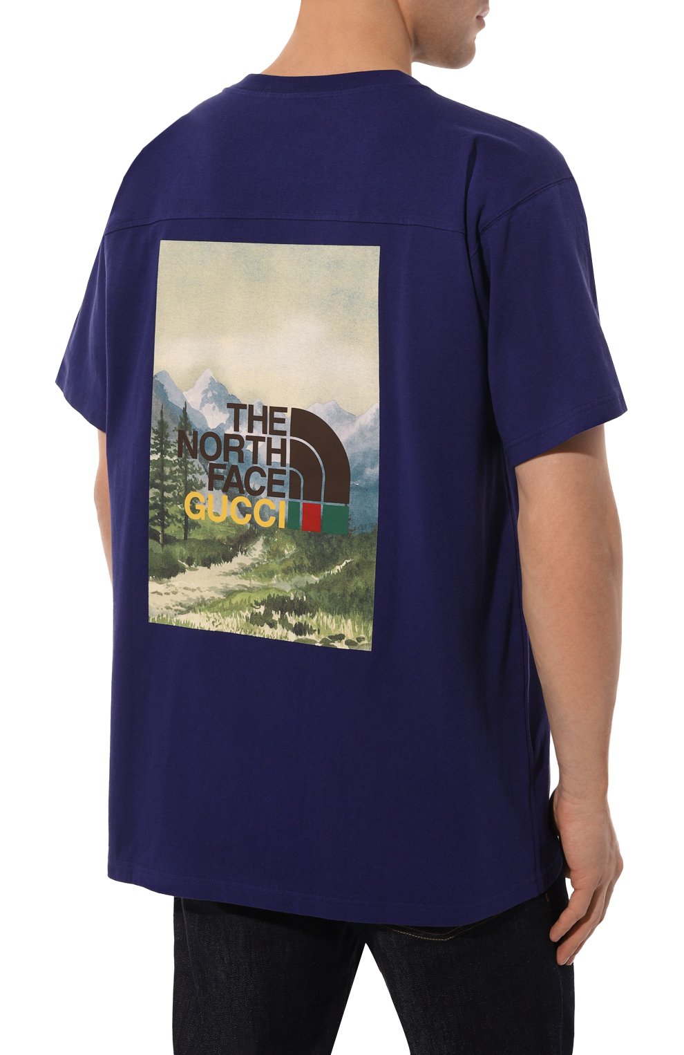 Хлопковая футболка the north face x gucci GUCCI, арт. 671443 XJDRB, фото 4