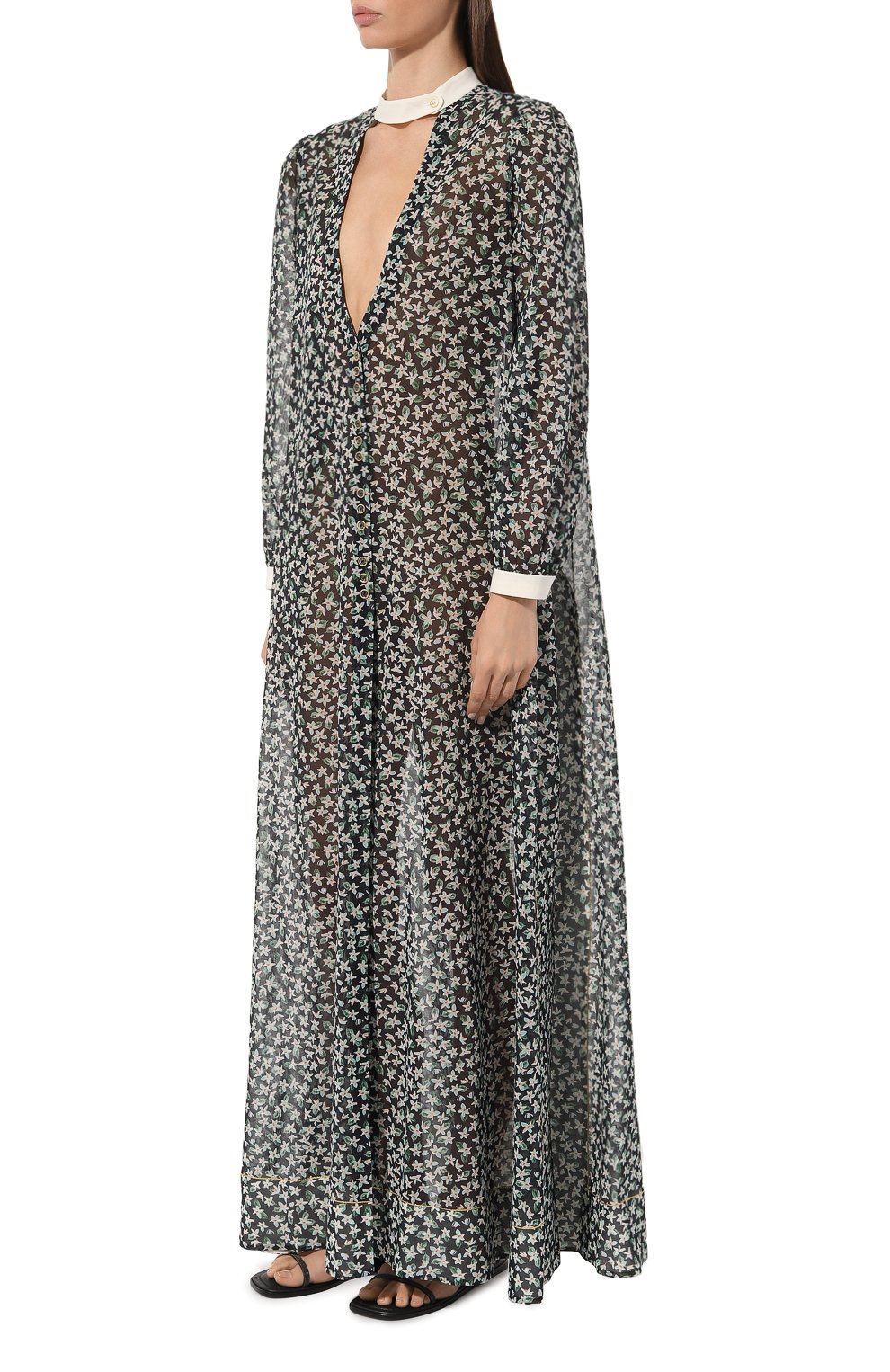 Хлопковое платье ULYANA SERGEENKO черно-белого цвета по цене 190000 руб., арт. ABL001SS23Morocco 0605т23, фото 3 Хлопковое платье ULYANA SERGEENKO, арт. ABL001SS23Morocco 0605т23, фото 3