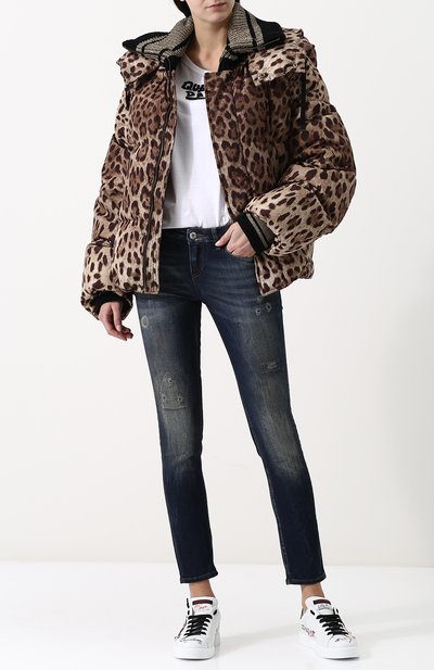 Стеганый пуховик свободного кроя с леопардовым принтом и капюшоном DOLCE & GABBANA, арт. 0102/F9A87T/FSM7M, фото 2