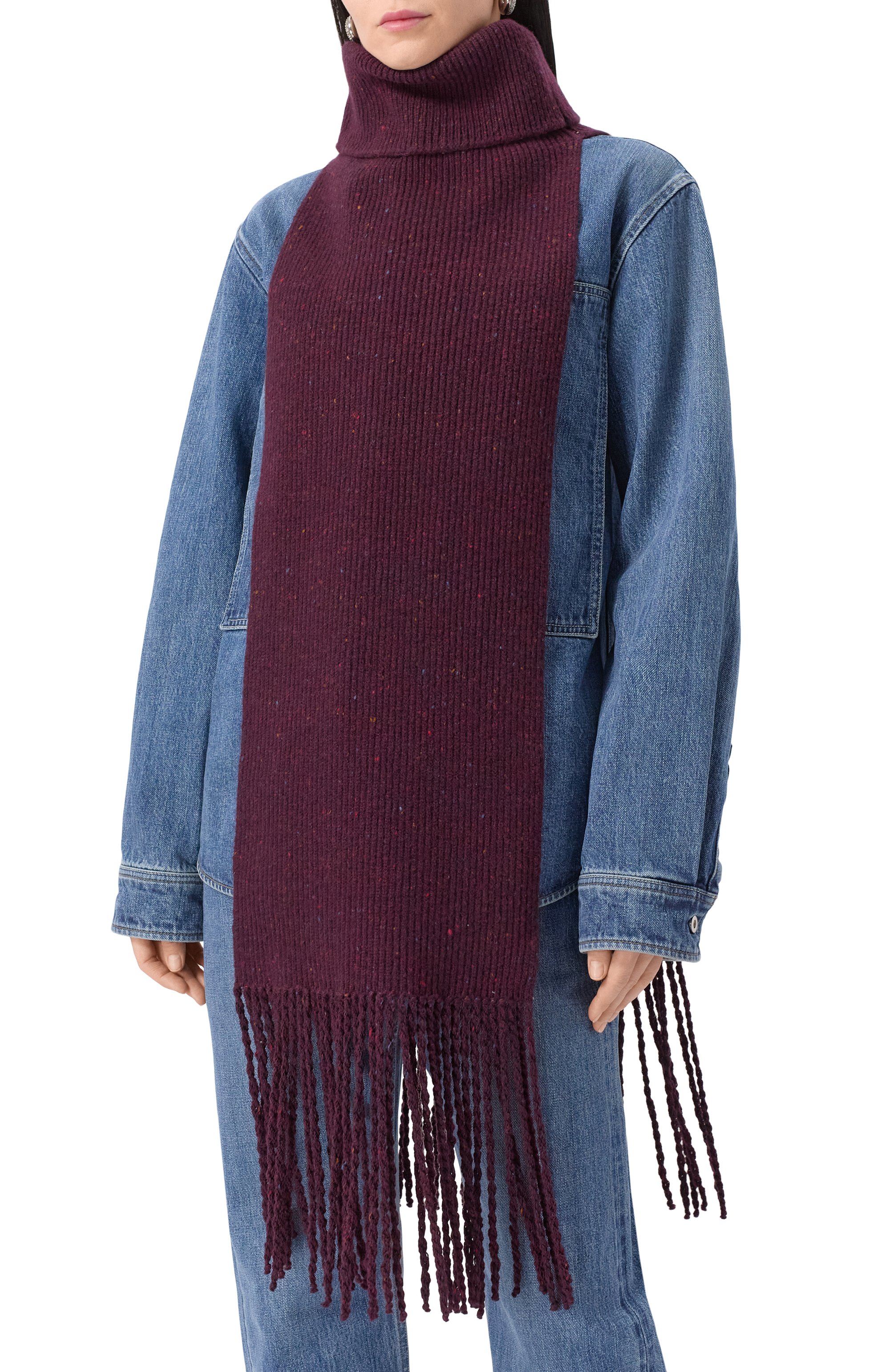 Манишка из шерсти и кашемира CO бордового цвета по цене 87550 руб., арт. 9098BMSW, фото 3 Манишка из шерсти и кашемира CO, арт. 9098BMSW, фото 3