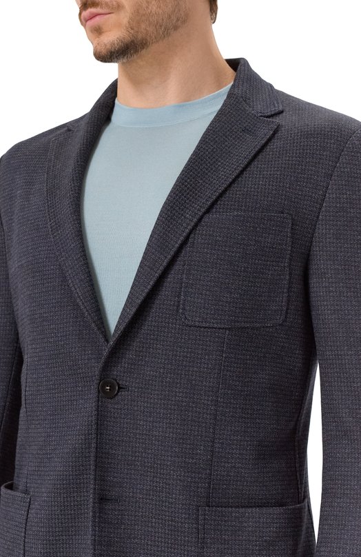Пиджак из хлопка и шерсти Canali J0147/JJ02852 Синий  J0147/JJ02852 Фото 5