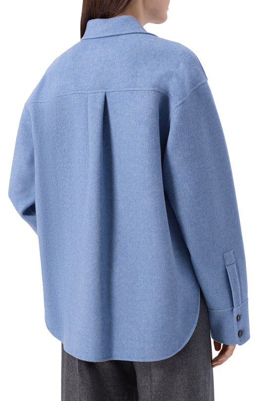 Шерстяная рубашка Sportmax PALPITI Голубой  PALPITI Фото 4