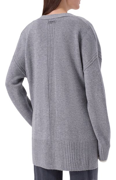 Кардиган из шерсти и кашемира PINKO серого цвета по цене 27900 руб., арт. 105451/A2Q9, фото 4 Кардиган из шерсти и кашемира PINKO, арт. 105451/A2Q9, фото 4