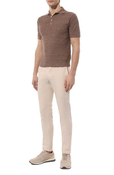 Поло изо льна и хлопка DANIELE FIESOLI коричневого цвета по цене 17550 руб., арт. DF0390, фото 2 Поло изо льна и хлопка DANIELE FIESOLI, арт. DF0390, фото 2