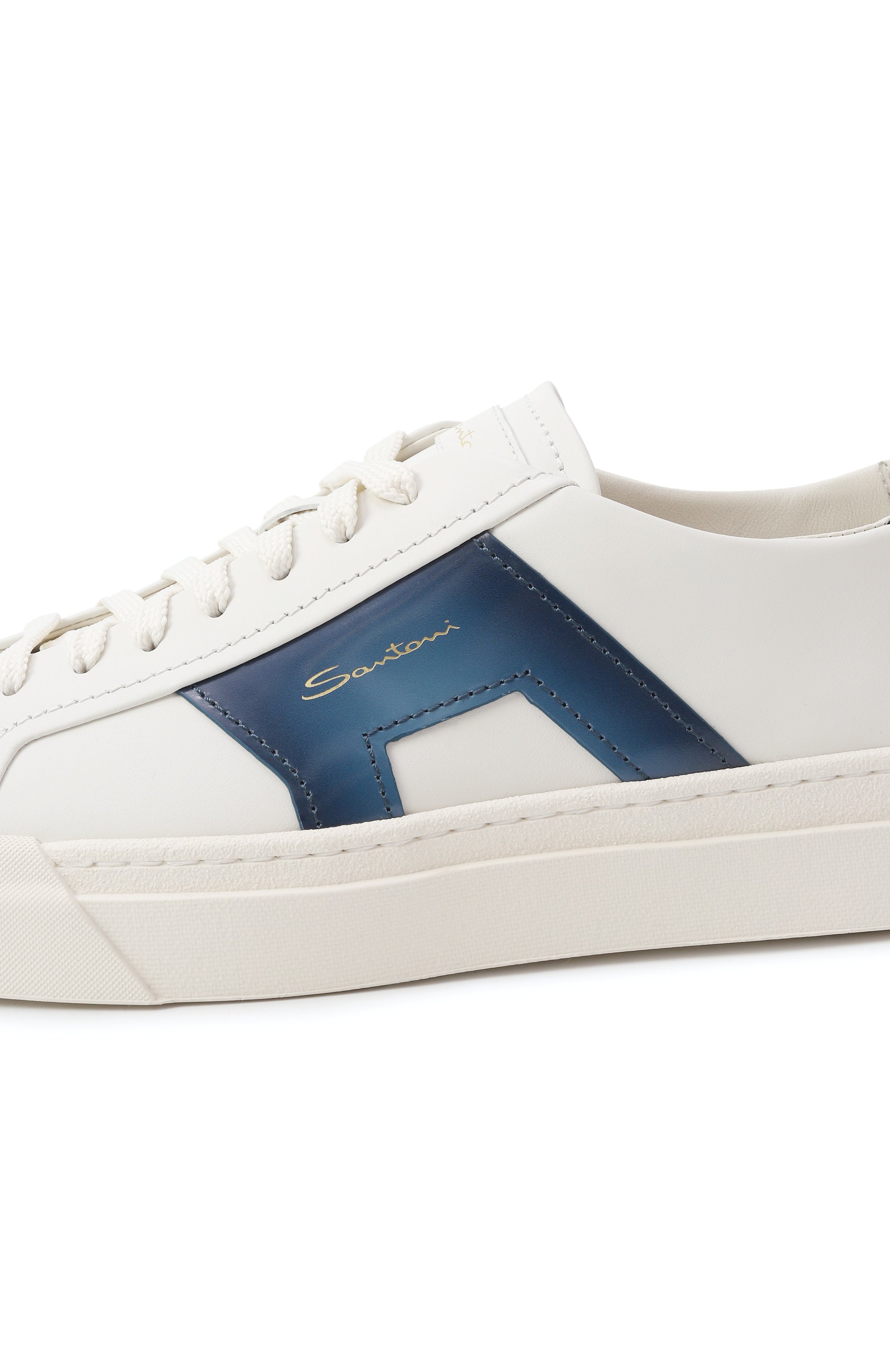 Кожаные кеды double buckle SANTONI, арт. MBGG21779PNNGXAV, фото 7