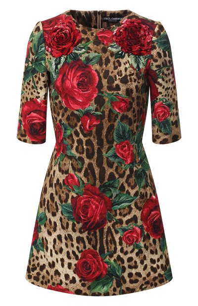 Женское хлопковое платье с принтом DOLCE & GABBANA, арт. F6UI8Z/HSMV6