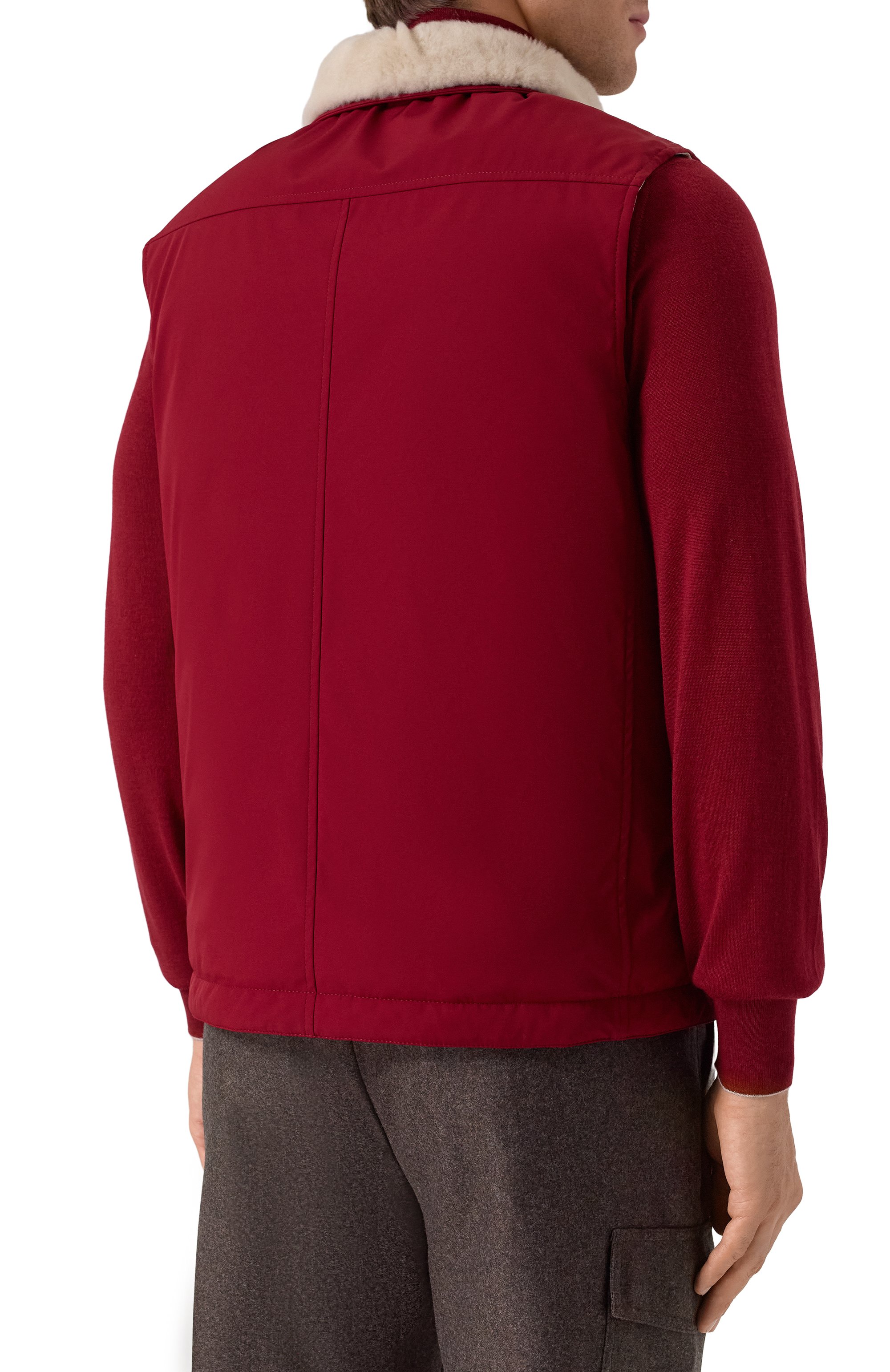 Пуховый жилет с отделкой из овчины BRUNELLO CUCINELLI, арт. MV4061646, фото 4