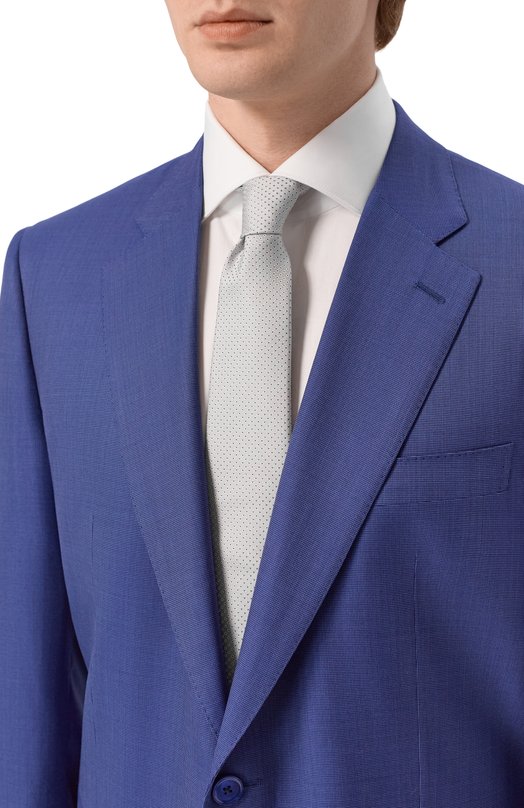 Шелковый галстук Canali 18/HJ04520 Серебряный  18/HJ04520 Фото 2