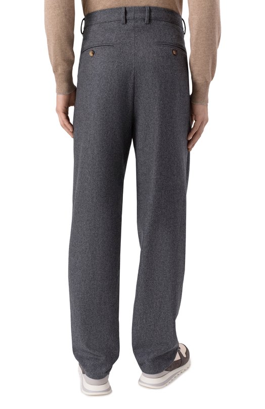 Шерстяные брюки Brunello Cucinelli M038PS2480 Серый  M038PS2480 Фото 4
