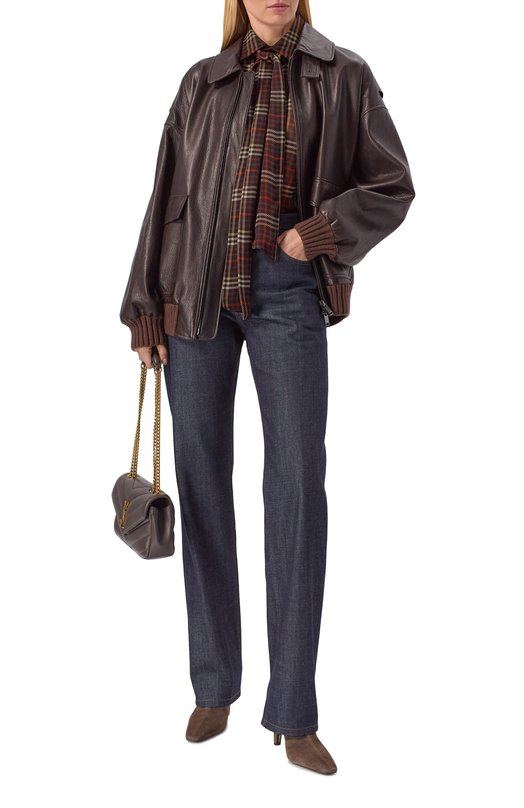 Замшевые ботильоны Jill 95 Saint Laurent 806674/27DAB Коричневый  806674/27DAB Фото 3