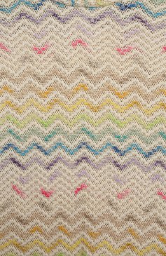 Детское хлопковое платье MISSONI кремового цвета, арт. MU1A01/Q0033/12-14 | Фото 3 (Рукава: Короткие; Материал внешний: Хлопок; Драгоценные камни: Проставлено; Материал сплава: Проставлено; Случай: Повседневный; Девочки Кросс-КТ: Платье-одежда; Ростовка одежда: 12 лет | 152 см, 13 - 15 лет | 158 см)