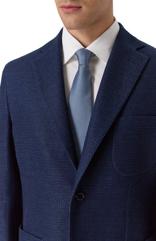 Шелковый галстук Kiton UCRVKPC05L6501 Голубой  UCRVKPC05L6501 Фото 2