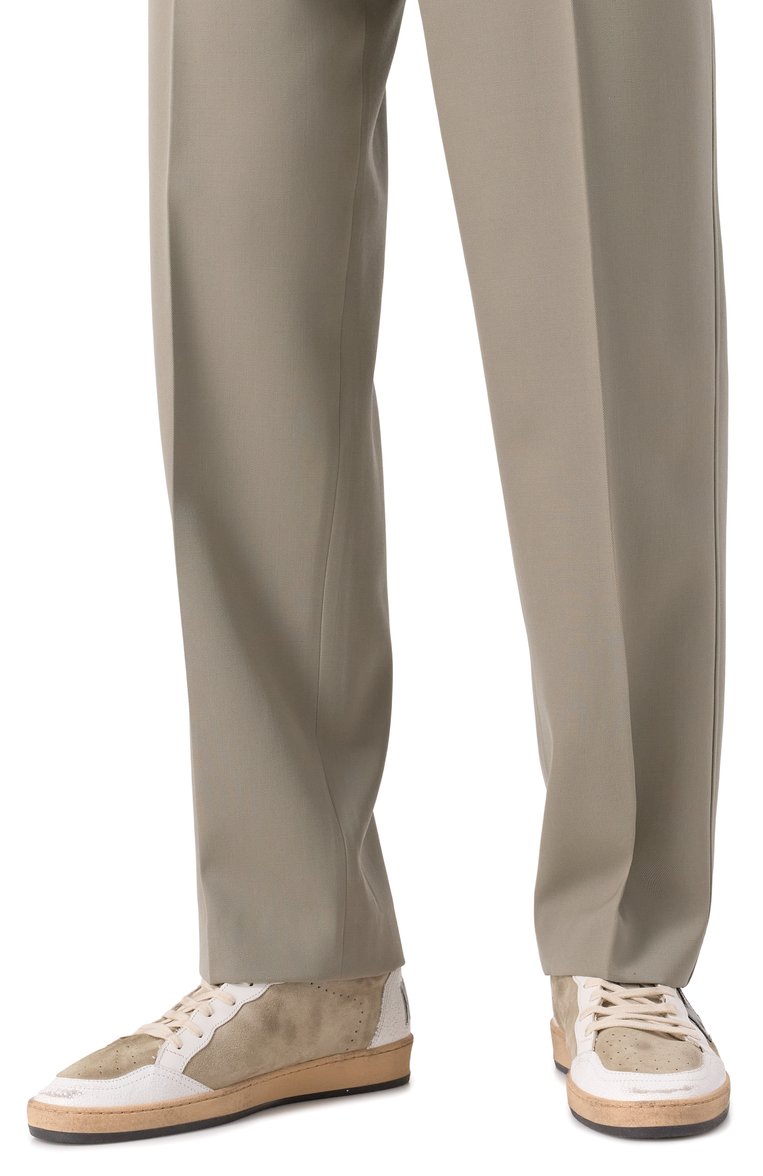 Мужские замшевые кеды ball star GOLDEN GOOSE DELUXE BRAND темно-бежевого цвета, арт. GMF00117.F006796 | Фото 3 (Материал внутренний: Текстиль; Подошва: Массивная; Материал внешний: Натуральная кожа, Замша; Материал утеплителя: Без утеплителя; Стили: Классический; Кросс-КТ: Низкие)