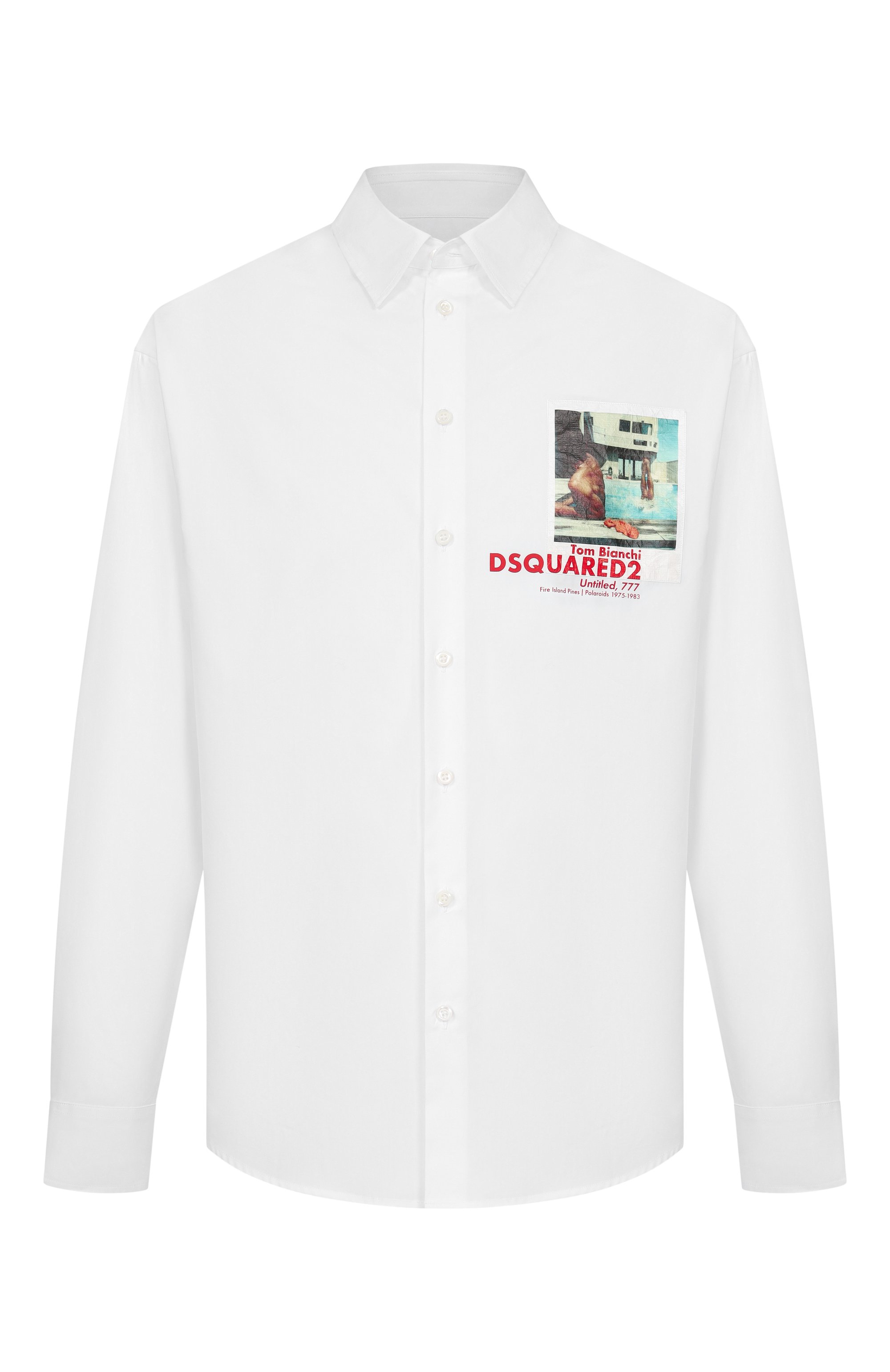 Хлопковая рубашка DSQUARED2 белого цвета по цене 59350 руб., арт. S74DM1017/S36275, фото 1 Хлопковая рубашка DSQUARED2, арт. S74DM1017/S36275, фото 1