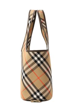 Женская сумка-тоут BURBERRY бежевого цвета, арт. 8094685 | Фото 4 (Материал сплава: Проставлено; Драгоценные камни: Проставлено; Размер: medium; Материал: Текстиль)