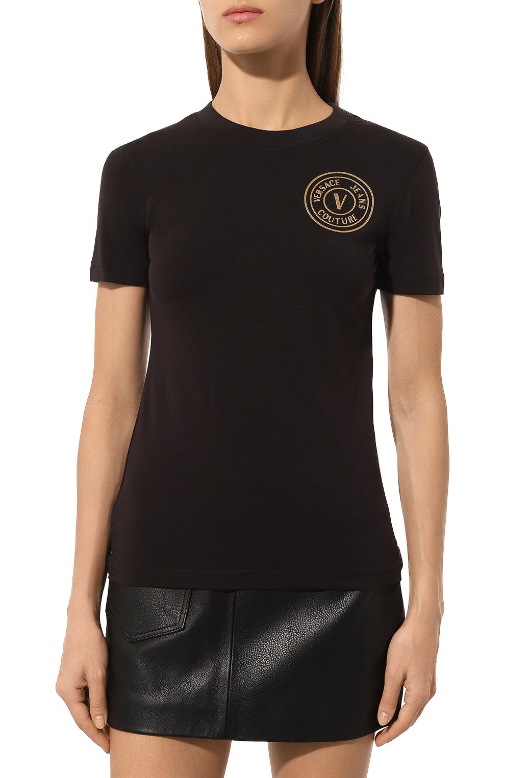 Хлопковая футболка VERSACE JEANS COUTURE, арт. 76HAHT02/CJ03T, фото 3