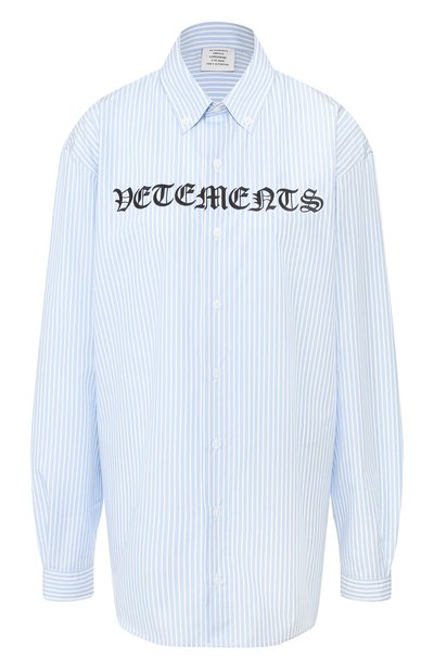Женская хлопковая рубашка VETEMENTS, арт. SS20SH285 1007/W/LIGHT BLUE/WHITE