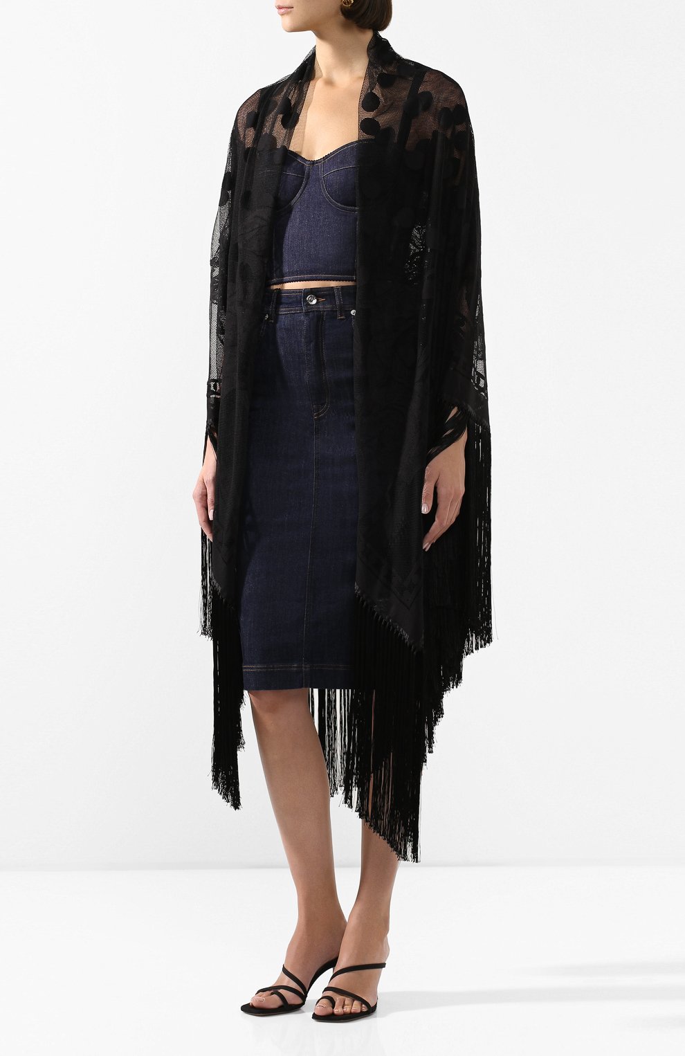 Шаль из смеси хлопка и вискозы DOLCE & GABBANA, арт. FS208A/GDS71, фото 3