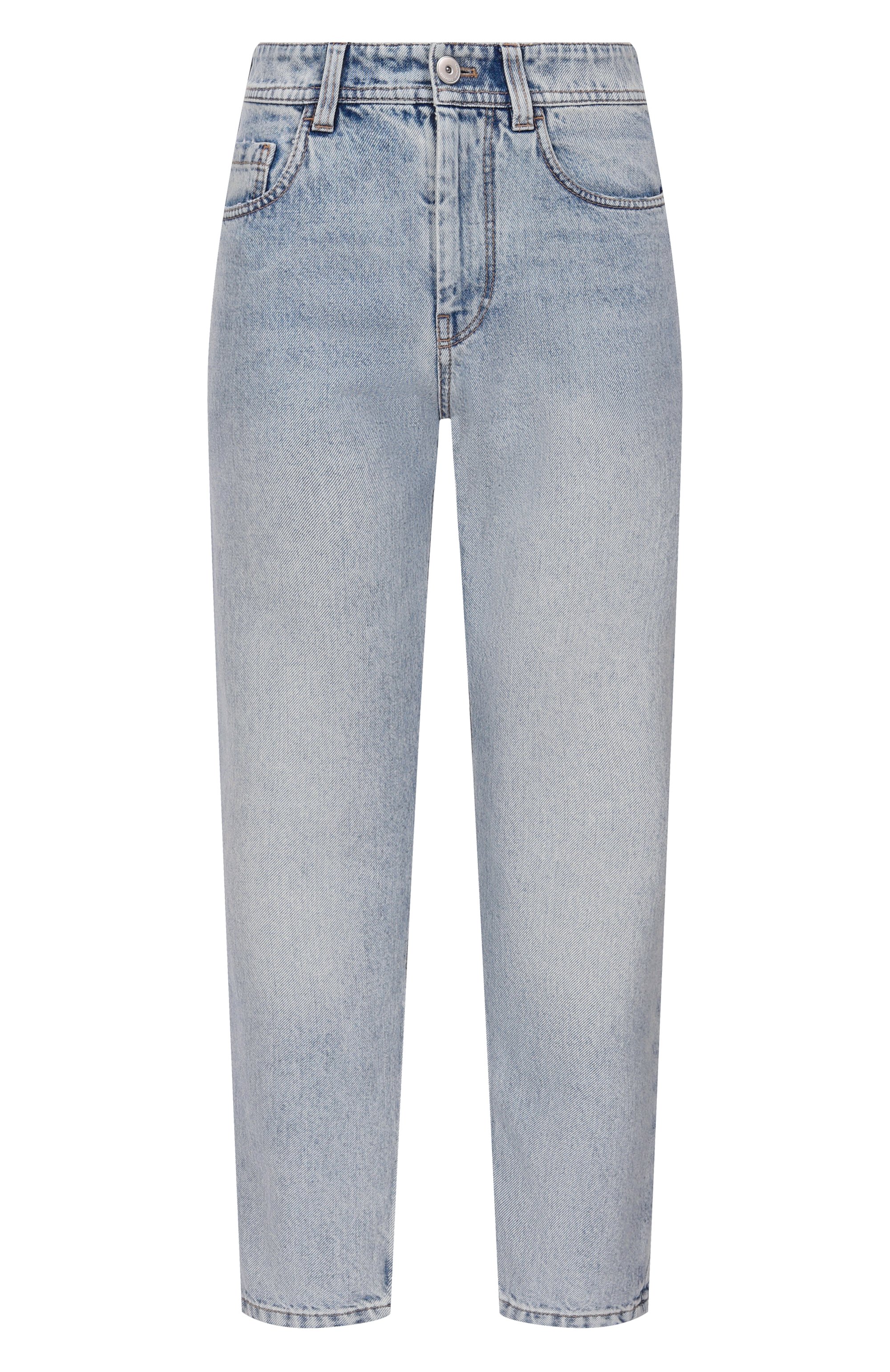 Джинсы baggy tapered BRUNELLO CUCINELLI голубого цвета по цене 133000 руб., арт. MA095P5319, фото 1 Джинсы baggy tapered BRUNELLO CUCINELLI, арт. MA095P5319, фото 1