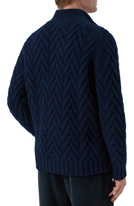 Шерстяной кардиган Kiton UMM070803 Синий  UMM070803 Фото 4