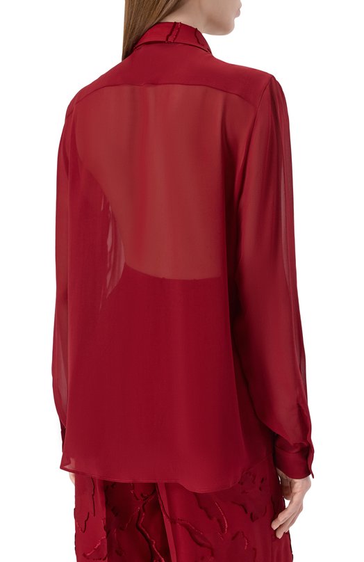 Блузка из вискозы и шерсти Elie Saab SH082NP25/VI004 Красный  SH082NP25/VI004 Фото 4