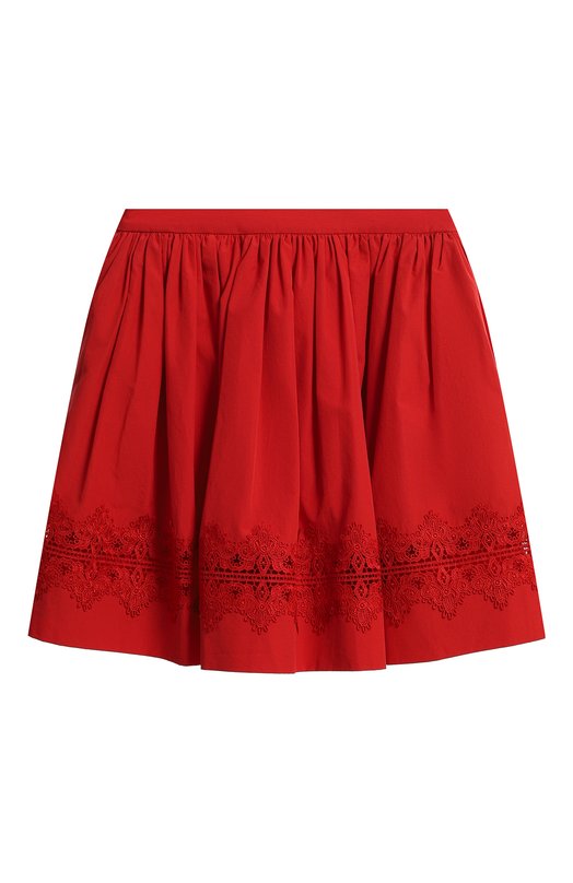 

Хлопковая юбка Alice + Olivia, Красный