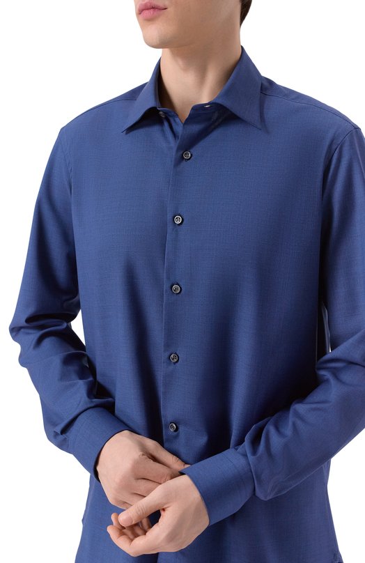 Шерстяная рубашка MVST M0RBIDA/ALBERT0_S0FT/SQUARED/336-W00L Синий  M0RBIDA/ALBERT0_S0FT/SQUARED/336-W00L Фото 5