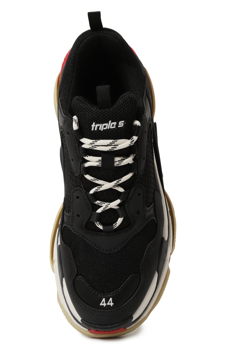 Мужские кроссовки triple s BALENCIAGA черного цвета, арт. 533882/W090M | Фото 6 (Материал внешний: Экокожа, Текстиль; Подошва: Массивная; Материал утеплителя: Без утеплителя; Стили: Классический; Кросс-КТ: Низкие)