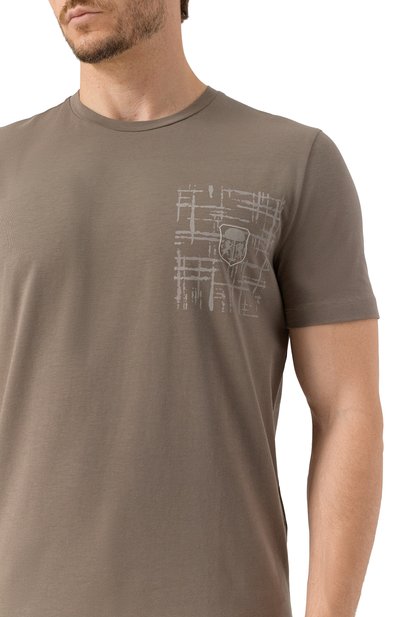 Хлопковая футболка CORNELIANI темно-бежевого цвета по цене 20800 руб., арт. 26G583-2625024, фото 5 Хлопковая футболка CORNELIANI, арт. 26G583-2625024, фото 5