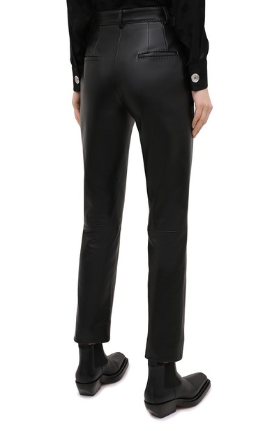 Кожаные брюки DOLCE & GABBANA черного цвета по цене 370500 руб., арт. FTBYFL/HULJ8, фото 4 Кожаные брюки DOLCE & GABBANA, арт. FTBYFL/HULJ8, фото 4