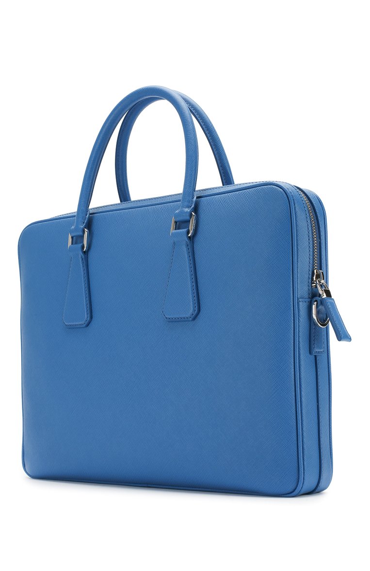 Мужская кожаная сумка для ноутбука PRADA синего цвета, арт. 2VE368-9Z2-F0NOF | Фото 3 (Ремень/цепочка: На ремешке; Материал: Натуральная кожа; Статус проверки: Проверена категория, Проверено; Размер: large)