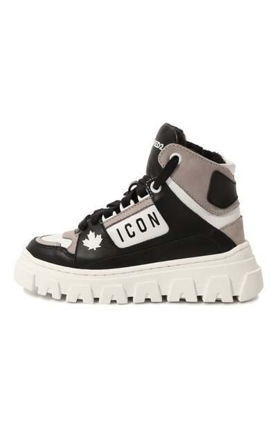 Высокие кеды из кожи DSQUARED2, арт. 75775/20-27, фото 2