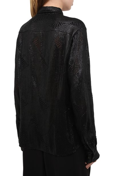 Рубашка из вискозы DRIES VAN NOTEN черного цвета по цене 106000 руб., арт. 202-10766-1422, фото 4 Рубашка из вискозы DRIES VAN NOTEN, арт. 202-10766-1422, фото 4